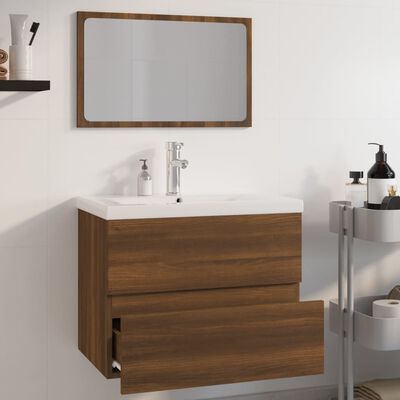 vidaXL Sada koupelnového nábytku hnědý dub kompozitní dřevo