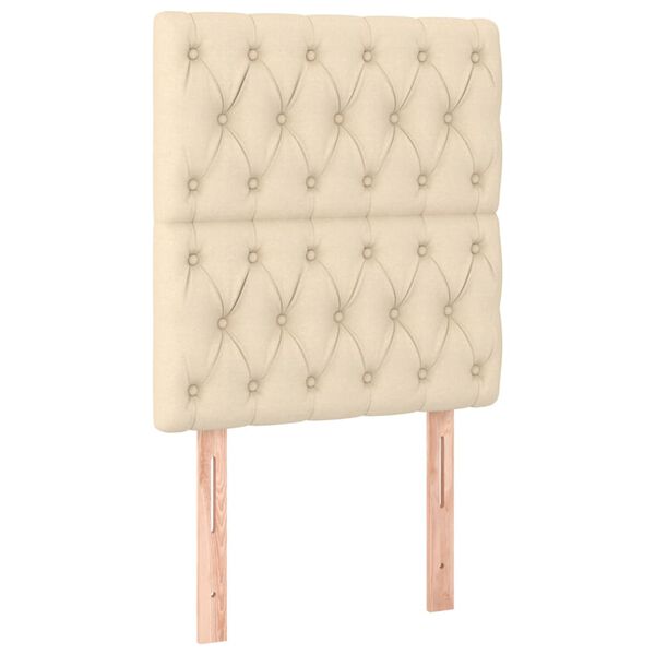 vidaXL Čelo postele kr&eacute;mov&eacute; 80x7x118/128 cm l&aacute;tkov&eacute;