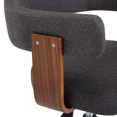 vidaXL Otočná jídelní židle šedá ohýbané dřevo a textil