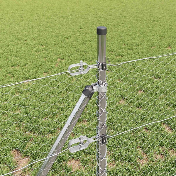 vidaXL Plotový sloupek. Stříbrná 50 x 0,5 m (25 mm pletivo) Ocel