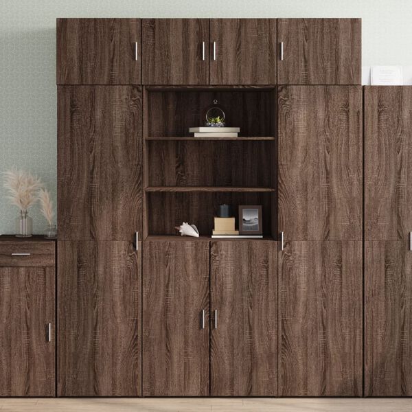 vidaXL Skř&iacute;ň highboard hněd&yacute; dub 80 x 42,5 x 185 cm kompozitn&iacute; dřevo