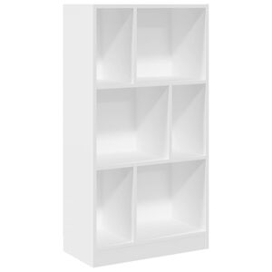 vidaXL Knihovna b&iacute;l&aacute; 57 x 28,5 x 107,5 cm kompozitn&iacute; dřevo