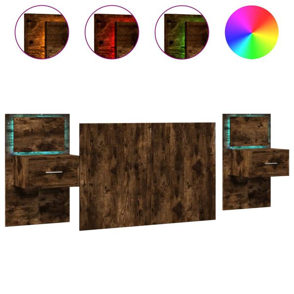 vidaXL Čelo postele se skř&iacute;ňkami kouřov&yacute; dub 120 cm kompozitn&iacute; dřevo