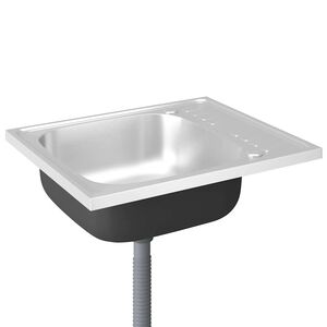 vidaXL Kuchyňsk&yacute; dřez s odtokem stř&iacute;brn&yacute; 600x500x155 mm nerezov&aacute; ocel