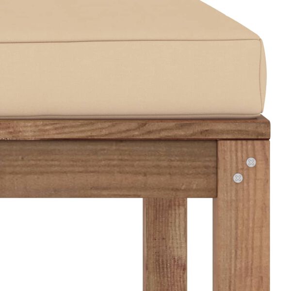 vidaXL Zahradn&iacute; podnožka s b&eacute;žovou podu&scaron;kou