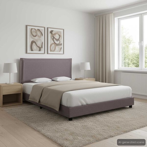 vidaXL Rám postele bez matrace Taupe látka 135x190 cm