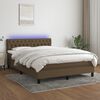 vidaXL Box spring postel s matrac&iacute; a LED tmavě hněd&aacute; 140x190 cm textil