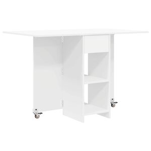 vidaXL J&iacute;deln&iacute; stůl 115 x 70 x 75 cm Kompozitn&iacute; dřevo B&iacute;l&aacute; Obd&eacute;ln&iacute;kov&yacute;