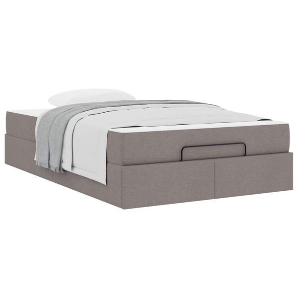 vidaXL R&aacute;m postele s matrac&iacute; s matrac&iacute; 2 pcs Taupe textil