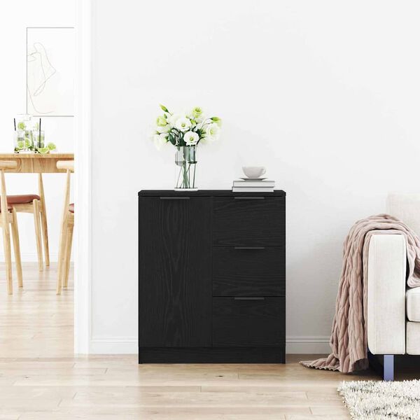 vidaXL Serv&iacute;rovac&iacute; skř&iacute;ň Čern&yacute; dub 60 x 30 x 70 cm kompozitn&iacute; dřevo