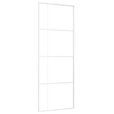 vidaXL Posuvné dveře ESG sklo a hliník 76 x 205 cm bílé