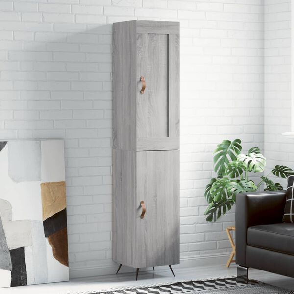 vidaXL Skř&iacute;ň highboard &scaron;ed&aacute; sonoma 34,5 x 34 x 180 cm kompozitn&iacute; dřevo