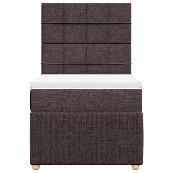 vidaXL Box spring postel s matrac&iacute; tmavě hněd&aacute; 90x190 cm textil