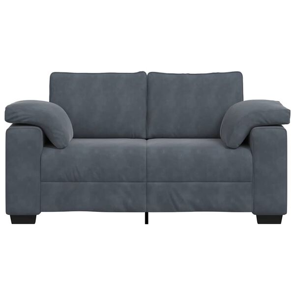 vidaXL Loveseat Sofa Tmavě &scaron;ed&aacute; 160x77x82 cm samet