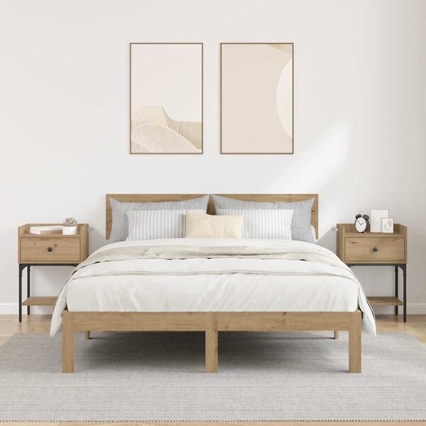 vidaXL Nočn&iacute; stolek se z&aacute;suvkou 2 pcs Artisanov&yacute; dub 40 x 29 x 60 cm