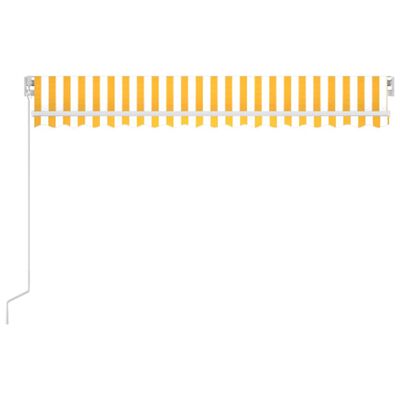 vidaXL Ručně zatahovací markýza s LED světlem 400 x 350 cm žlutobílá