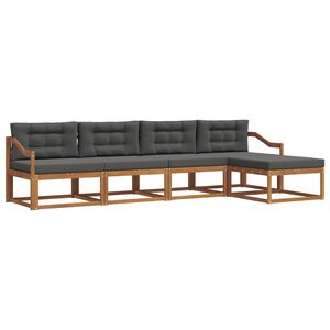 vidaXL Venkovn&iacute; pohovkov&aacute; souprava 5 pcs Přirozen&aacute; a Anthracitov&aacute;