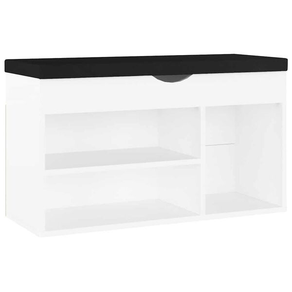 vidaXL Lavice s botn&iacute;kem a podu&scaron;kou b&iacute;l&aacute; 80x30x47 cm kompozitn&iacute; dřevo