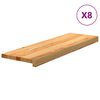 vidaXL N&aacute;&scaron;lapy na schody 8 ks světle hněd&eacute; 80x25x2 cm masivn&iacute; dub