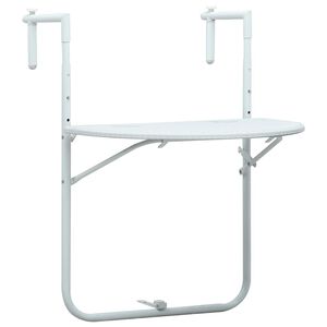 vidaXL Z&aacute;věsn&yacute; stůl na balkon b&iacute;l&yacute; 60x64x83,5 cm plast ratanov&yacute; vzhled