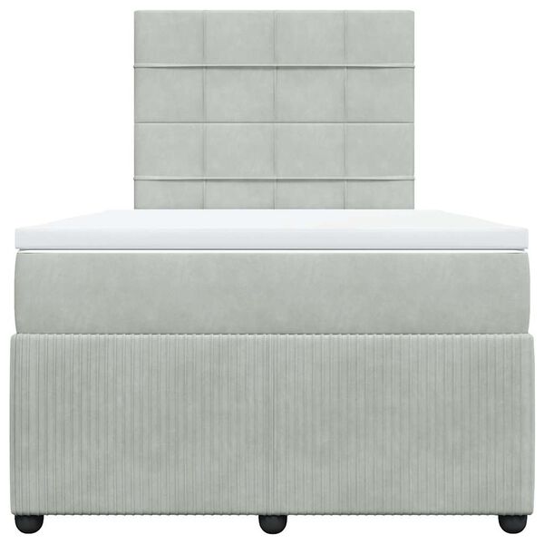 vidaXL Box spring postel s matrac&iacute; světle &scaron;ed&aacute; 120x190 cm samet