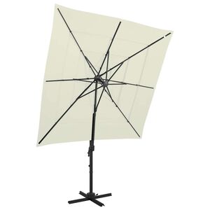 vidaXL 4stupňov&yacute; zahradn&iacute; slunečn&iacute;k hlin&iacute;kov&aacute; tyč p&iacute;skov&yacute; 250 x 250 cm