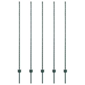 vidaXL Plotov&yacute; sloupek. 5 pcs Zelen&aacute; 150 cm Ocel