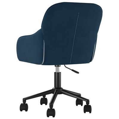 vidaXL Otočná kancelářská židle modrá samet