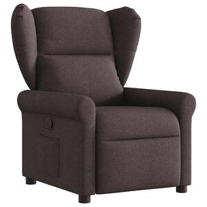 vidaXL Polohovac&iacute; křeslo tmavě hněd&eacute; textil