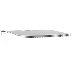 vidaXL Ručně zatahovac&iacute; mark&yacute;za s LED antracitov&aacute; a b&iacute;l&aacute; 500 x 300 cm
