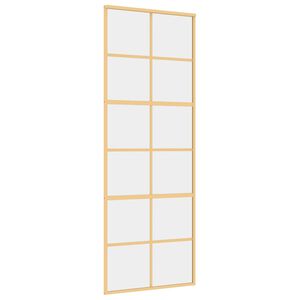 vidaXL Posuvn&eacute; dveře zlat&eacute; 76 x 205 cm čir&eacute; ESG sklo a hlin&iacute;k