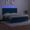 vidaXL Box spring postel s matrac&iacute; a LED tmavě modr&aacute; 180x200 cm samet