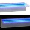 vidaXL Přelivov&yacute; vodop&aacute;d s RGB LED osvětlen&iacute;m nerezov&aacute; ocel 108 cm