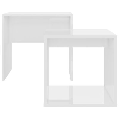 vidaXL Set konferenčních stolků bílý vysoký lesk 48x30x45 dřevotříska