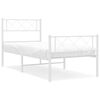 vidaXL Kovov&yacute; r&aacute;m postele s hlavov&yacute;m a nožn&iacute;m čelem b&iacute;l&yacute; 80 x 200 cm
