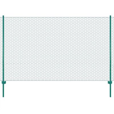 vidaXL Drátěný plot se sloupky ocel 25 x 2 m zelený