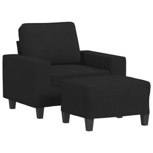 vidaXL Křeslo s podnožkou čern&eacute; 60 cm textil