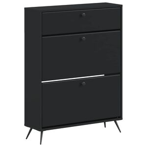 vidaXL Skř&iacute;ň na obuv BREDA 78 x 24 x 103 cm Kompozitn&iacute; dřevo Čern&aacute;