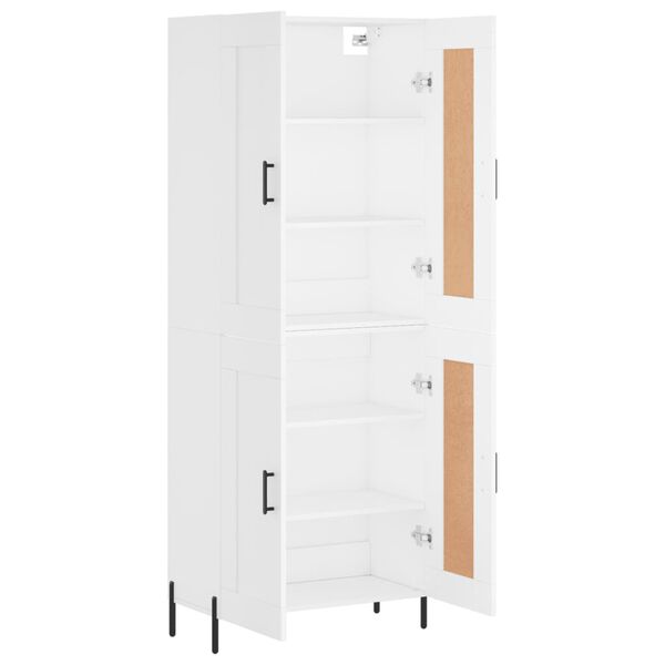 vidaXL Skř&iacute;ň highboard b&iacute;l&aacute; 69,5 x 34 x 180 cm kompozitn&iacute; dřevo