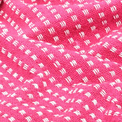 vidaXL Přehoz bavlněný čtverečky 220 x 250 cm růžový
