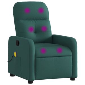 vidaXL Mas&aacute;žn&iacute; polohovac&iacute; křeslo tmavě zelen&eacute; textil