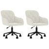 vidaXL Otočn&eacute; j&iacute;deln&iacute; židle 2 ks kr&eacute;mov&eacute; samet