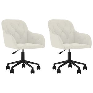 vidaXL Otočn&eacute; j&iacute;deln&iacute; židle 2 ks kr&eacute;mov&eacute; samet
