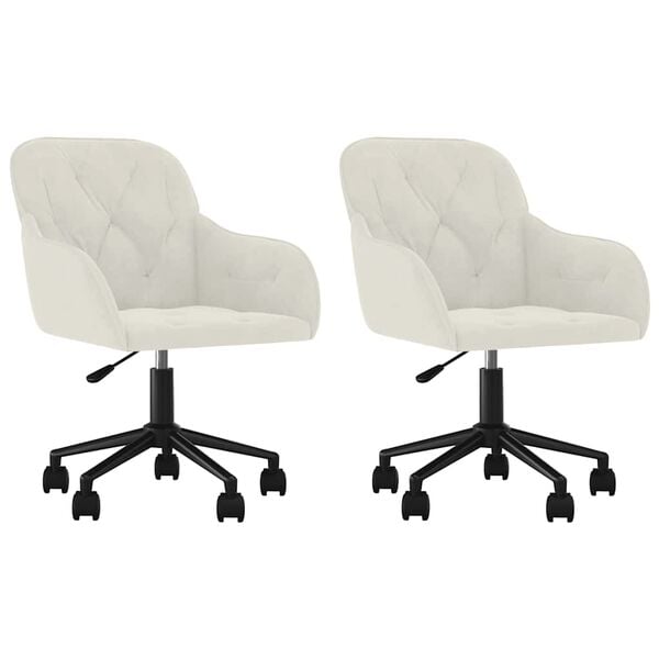 vidaXL Otočn&eacute; j&iacute;deln&iacute; židle 2 ks kr&eacute;mov&eacute; samet