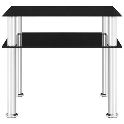 vidaXL Odkládací stolek černý 45 x 50 x 45 cm tvrzené sklo