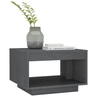 vidaXL Konferenční stolek šedý 50 x 50 x 33,5 cm masivní borové dřevo