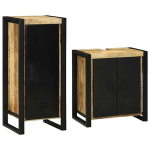 vidaXL Sada koupelnov&eacute;ho n&aacute;bytku 2 pcs Hněd&aacute; Masivn&iacute; mango dřevo