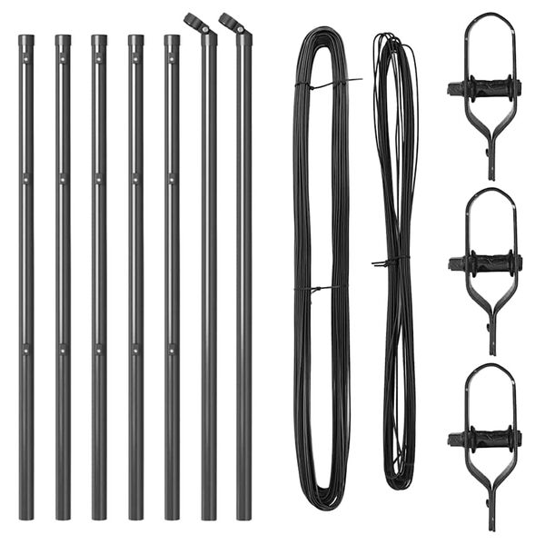 vidaXL Plotov&yacute; sloupek. 7 pcs &Scaron;ed&aacute; Ocel