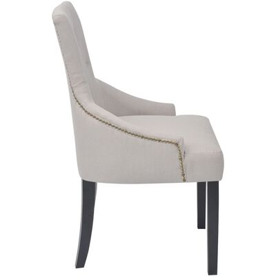 vidaXL Jídelní židle 2 ks krémově šedé textil