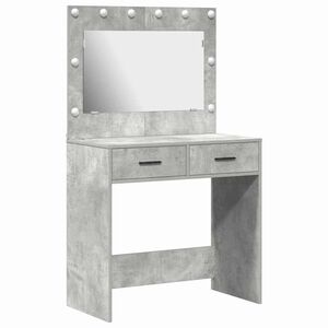 vidaXL Kosmetick&yacute; stůl se z&aacute;suvkou Betonově &scaron;ed&aacute; 78,5 x 41 x 135 cm
